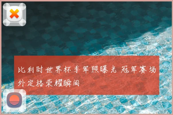 比利时世界杯季军照曝光 冠军赛场外定格荣耀瞬间